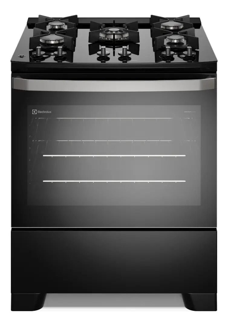 Fogão 5 Bocas Electrolux Preto Efficient Mesa de Vidro PerfectCook e — Cozinha (grandes)