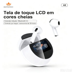 Fone de ouvido A8 Com Bluetooth Premium Compatível Tela Recebe