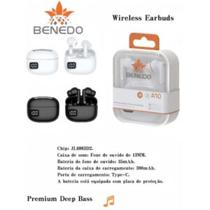 Fone De Ouvido Benedo A6 A8 Graves Altos Inteligente Bluetooth 5.3
