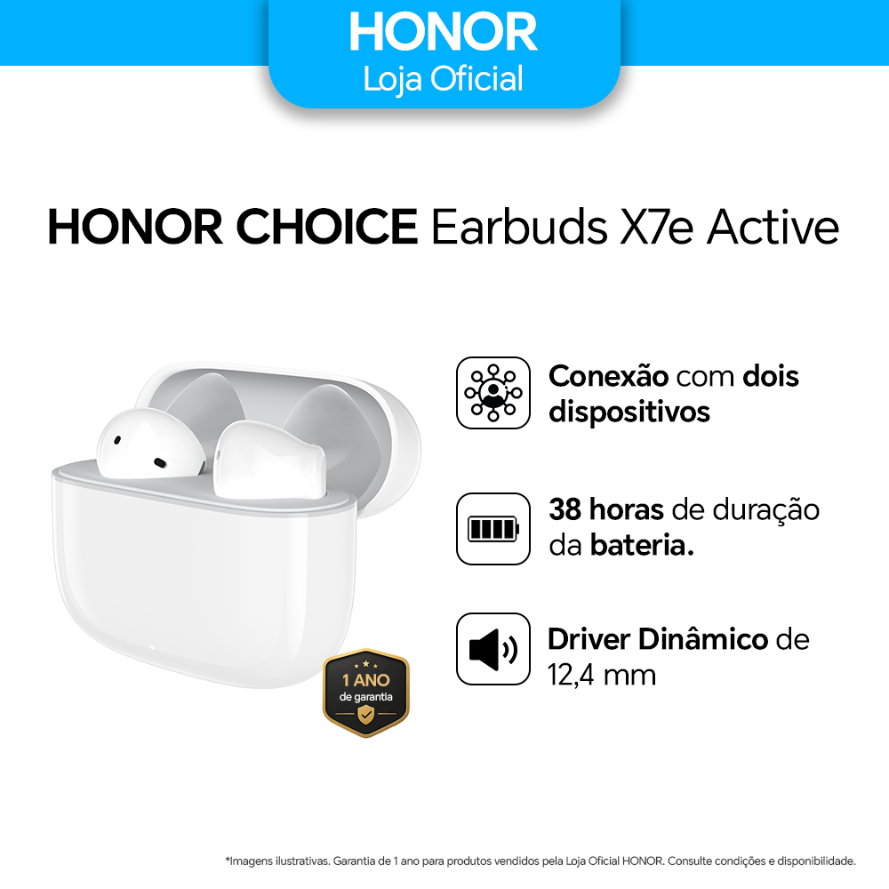 Fone De Ouvido Bluetooth Sem Fio Honor Choice X7e Active Conexão — Áudio e Fones