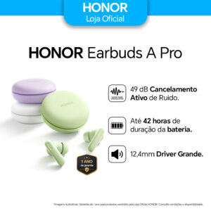 Fone De Ouvido Bluetooth Sem Fio Honor Earbuds A Pro Macaron