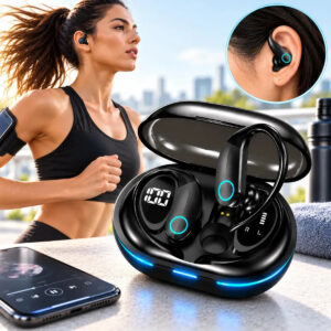 Fone De Ouvido Bluetooth Sem Fio Wireless Tws Anti-ruído Tipo Gancho — Áudio e Fones