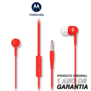 Fone De Ouvido com fio Original Motorola Earbuds 105, Anti Ruído Com