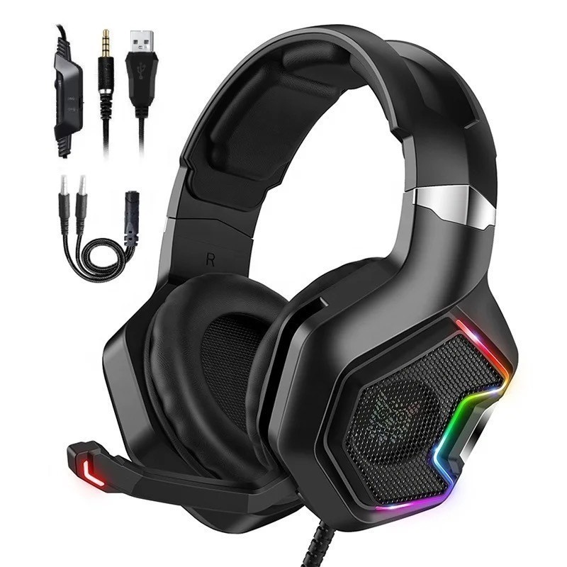 Fone De Ouvido Gamer Kp489 Headset Reduz Ruídos Supra Luzled — Áudio e Fones