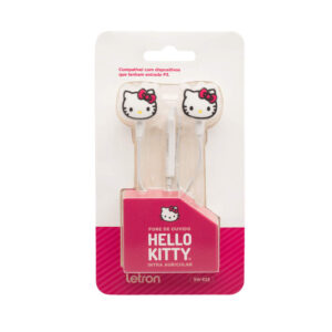 Fone de Ouvido Hello Kitty Intra Auricular com Fio e Microfone Letron
