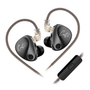 Fone de Ouvido KZ Castor, Com Microfone, Preto