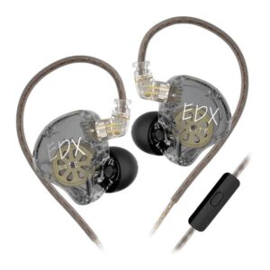 Fone de Ouvido KZ Edx Lite, Com Microfone, Cinza