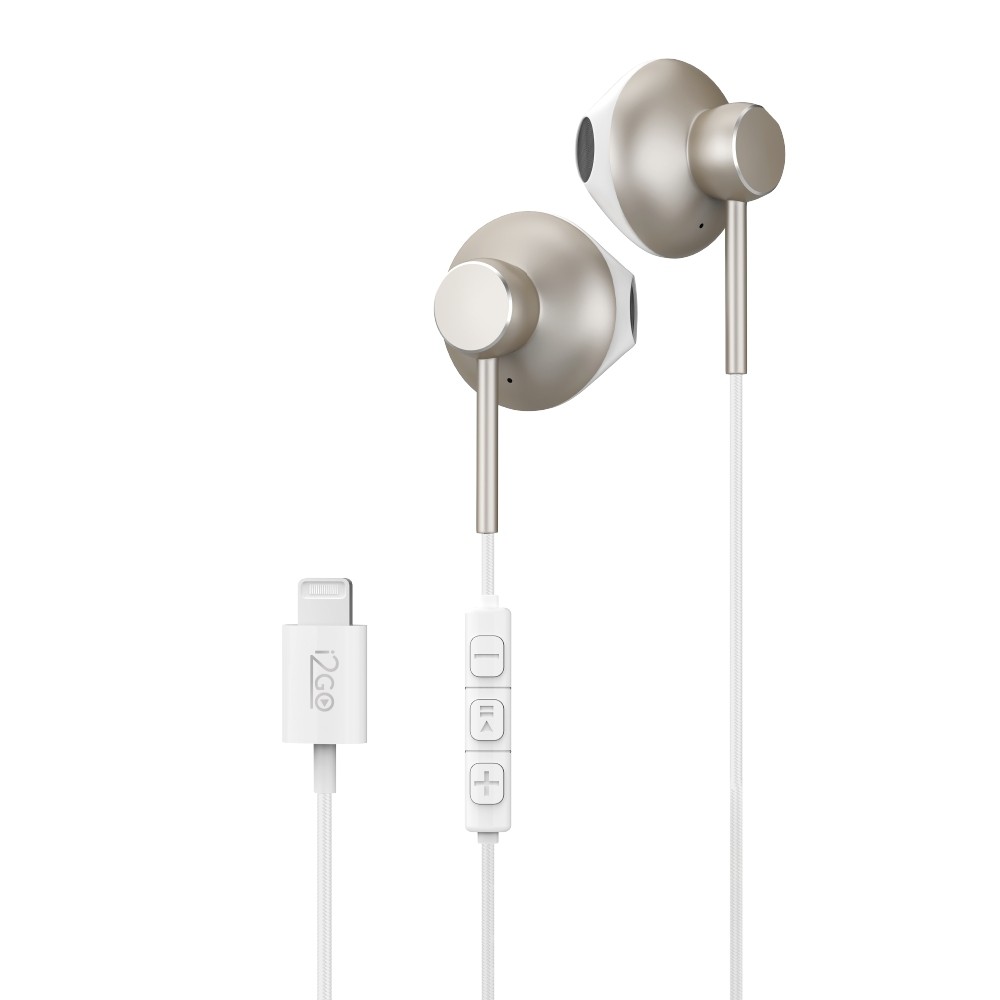 Fone de Ouvido Lightning i2GO iPhone 5 até 14 Metal Active 1,2m — Áudio e Fones
