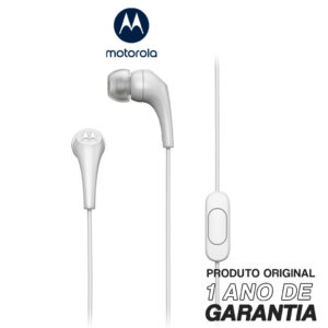 Fone De Ouvido Motorola Earbuds com Microfone Branco
