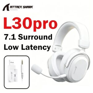 Fone De Ouvido Para Jogos Sem Fio Attack Shark L30Pro Com Bateria De