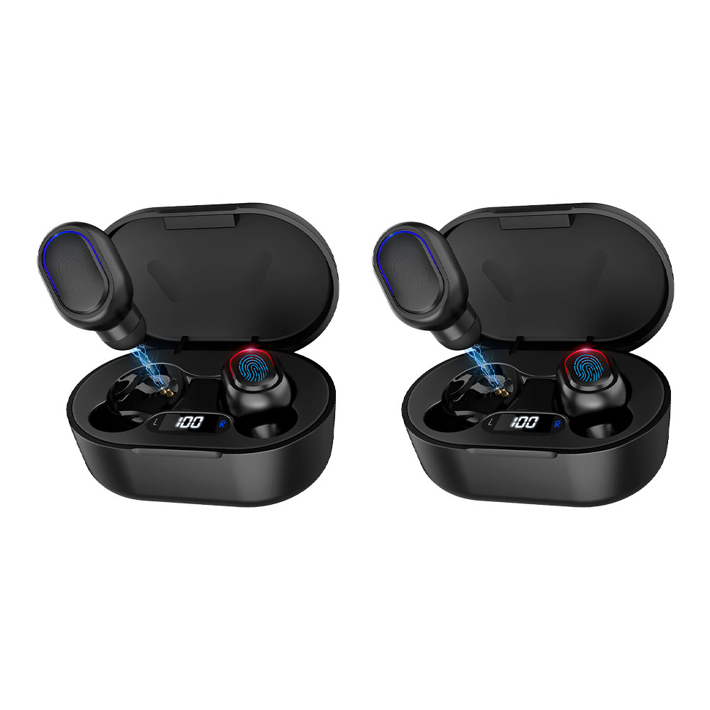 Fone de Ouvido Sem Fio 1HoraAut114n Blurtooth 5.3 Preto 2 Unidades — Áudio e Fones