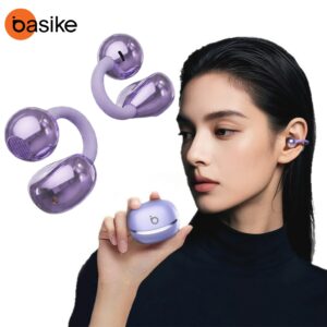 Fone de Ouvido Sem Fio Bluetooth 5.4 Basike Ows Esportivo Clip de