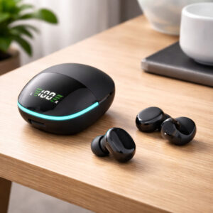 Fone de Ouvido Sem Fio Bluetooth Tws com Display Digital LED e Case
