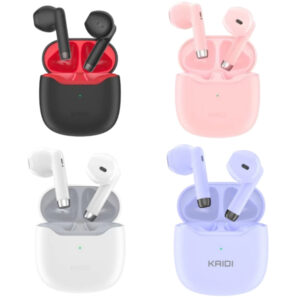 Fone de ouvido sem fio bluetooth V5.4 Tws kaidi IPX4 prova agua