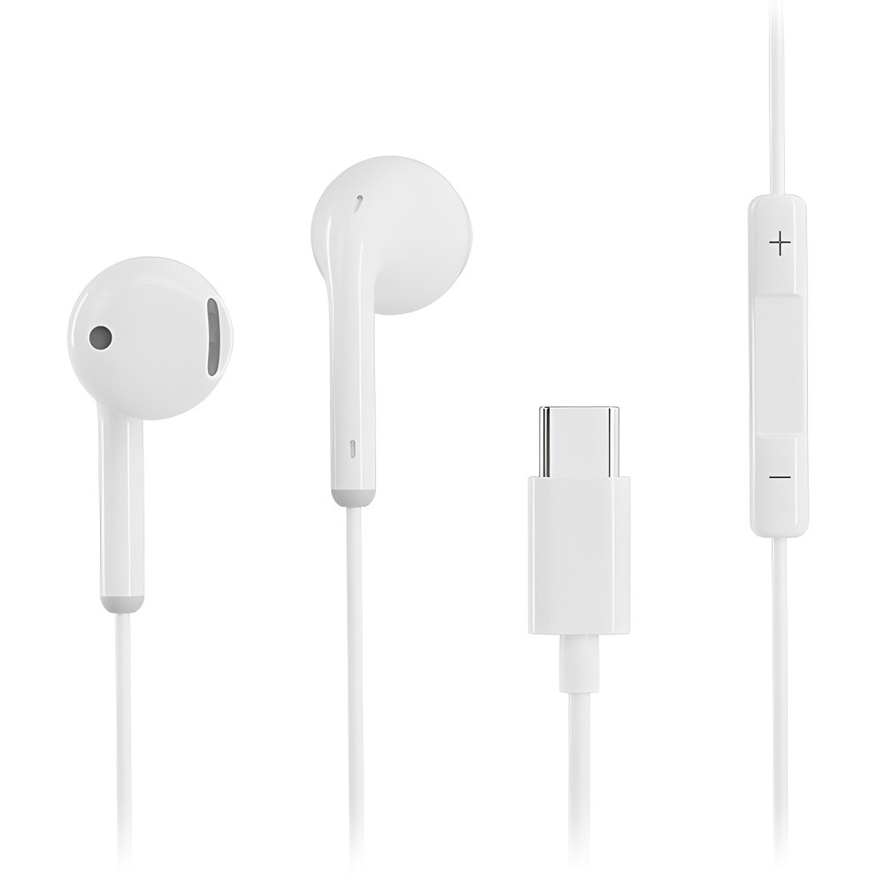 Fone de Ouvido Semi-In-Ear Pisen Usb C Branco — Áudio e Fones