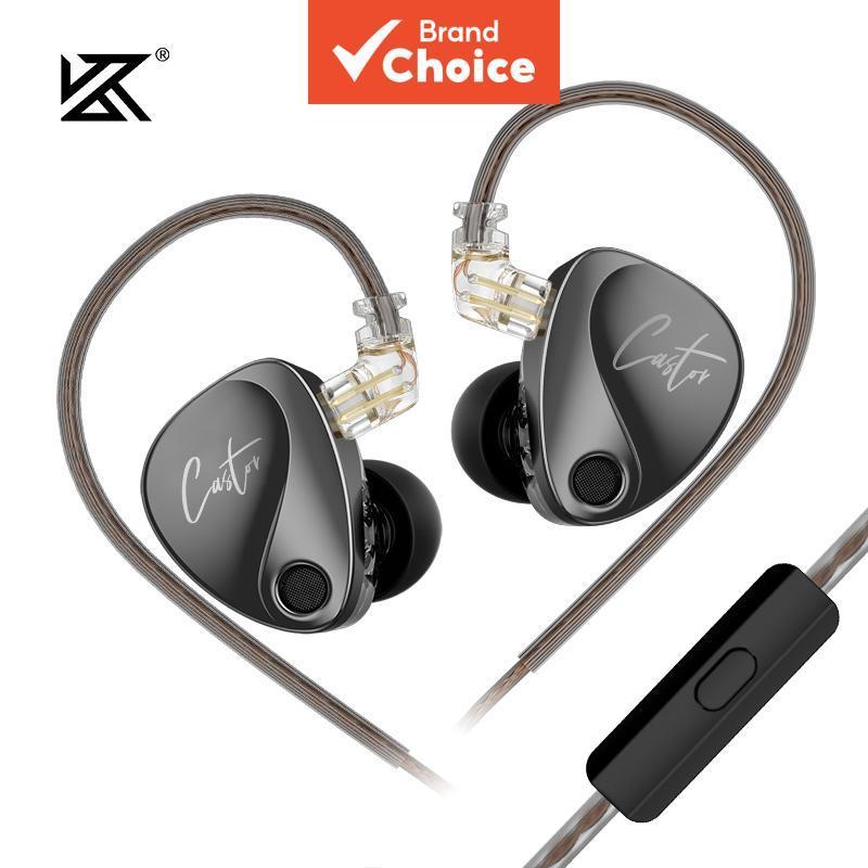 Fones De Ouvido KZ Castor Com Fio Intra-Auricular HiFi Dual Dynamic — Informática