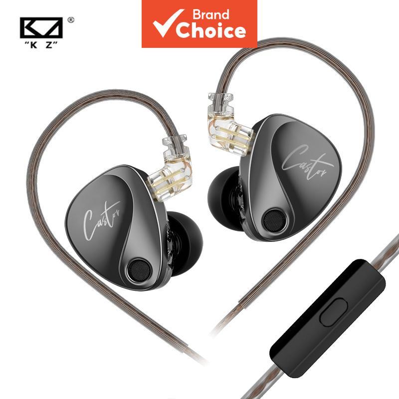 Fones de ouvido KZ Castor, intra-auriculares Hi-Fi 2DD dinâmicos de — Informática