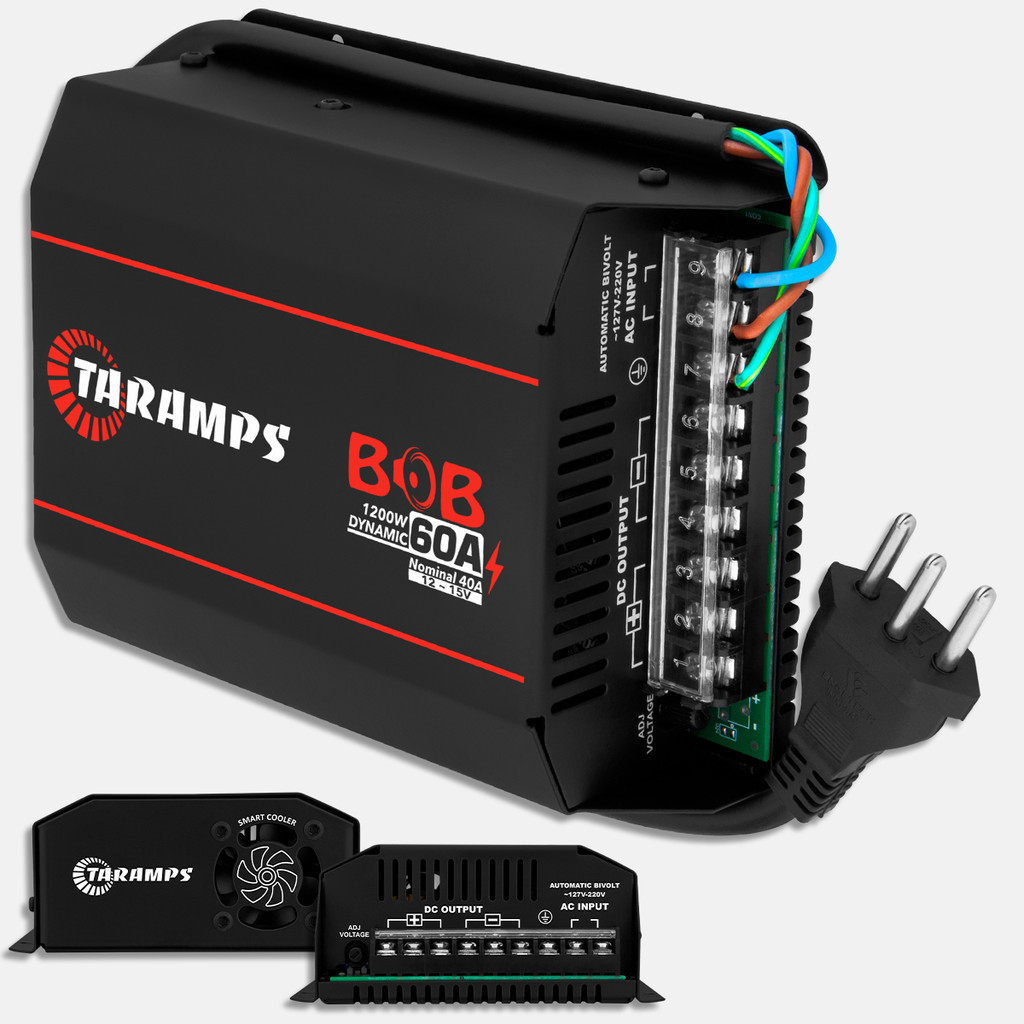 Fonte Bob 60 A Taramps Carregador Bateria Bivolt Automotiva