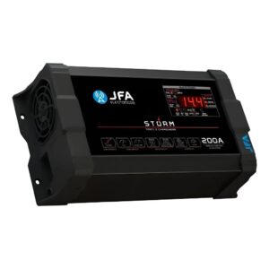 Fonte Carregador Automotiva Jfa 200a Slim Bivolt Voltímetro Preto
