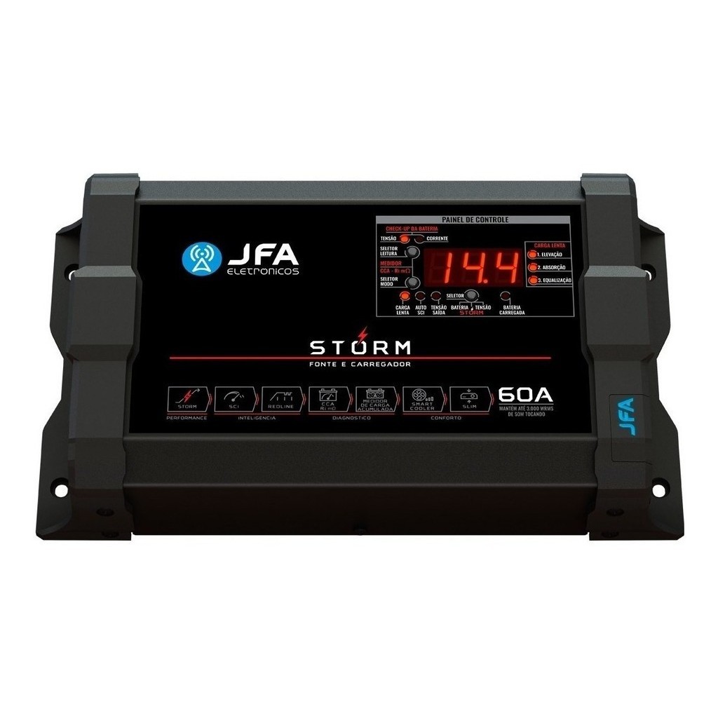 Fonte Carregador DE Bateria Jfa 60A Storm Plus