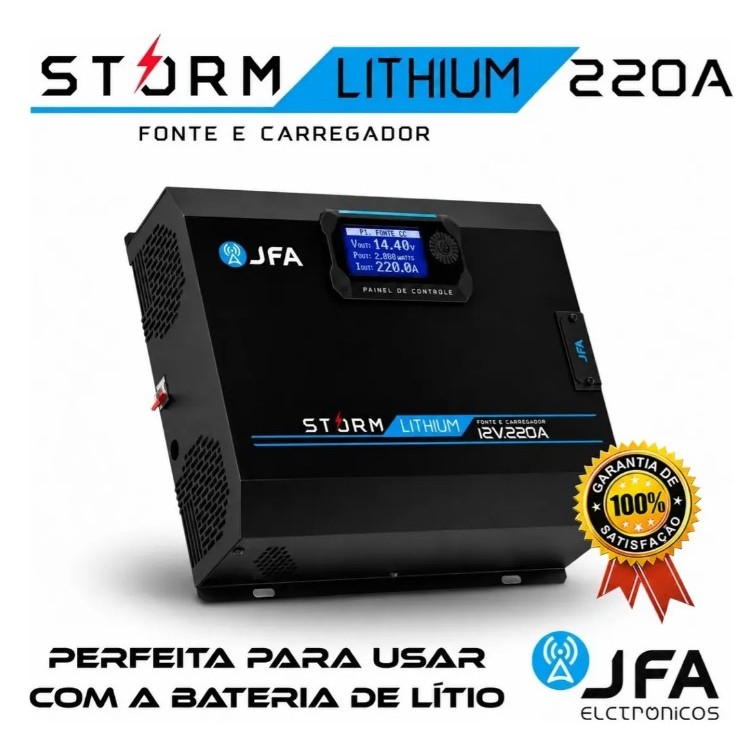 Fonte E Carregador Automotiva Jfa 220a Storm Lithium Bivolt Modelo