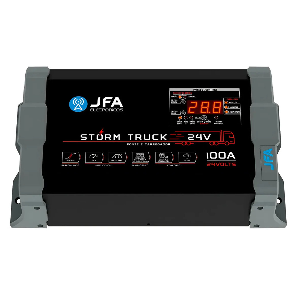 Fonte Jfa 24V 100 Ah Carregador DE Bateria Storm Truck Sci