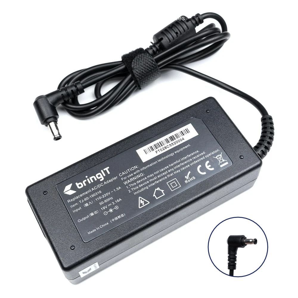 Fonte para Notebook compatível com Samsung Rv Series 19V 3.16A 60W