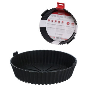 Forma Silicone Para Air Fryer Redonda Preta 20cm Hauskraft