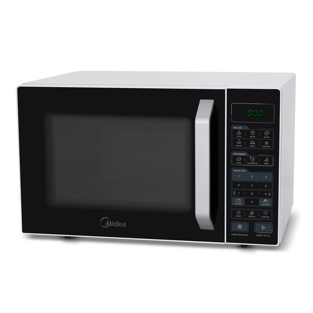 Forno Micro-ondas Midea 27 Litros 800W Branco e Preto MXSA27P1 127V — Eletroportáteis