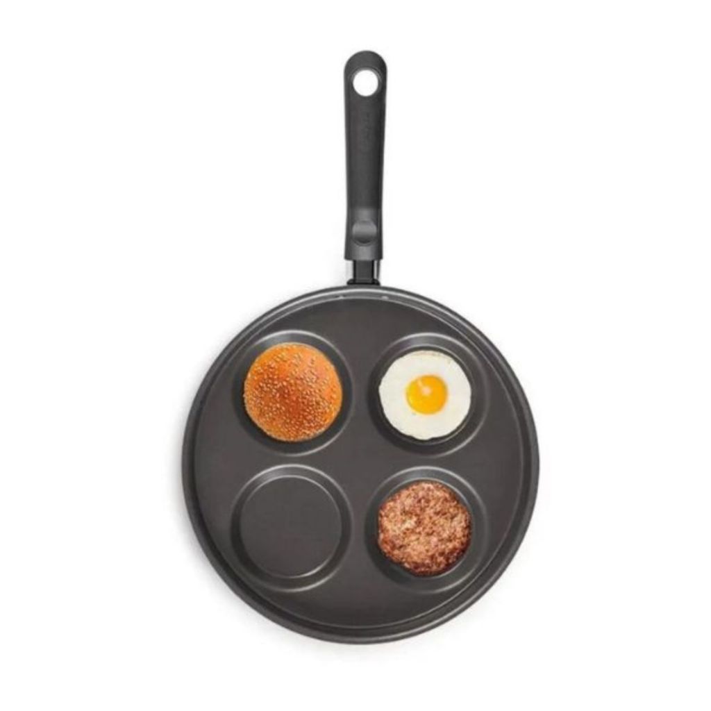 Frigideira 4 Ovos Brinox Ceramic Life Ø26cm 1,3L Vermelho Garlic