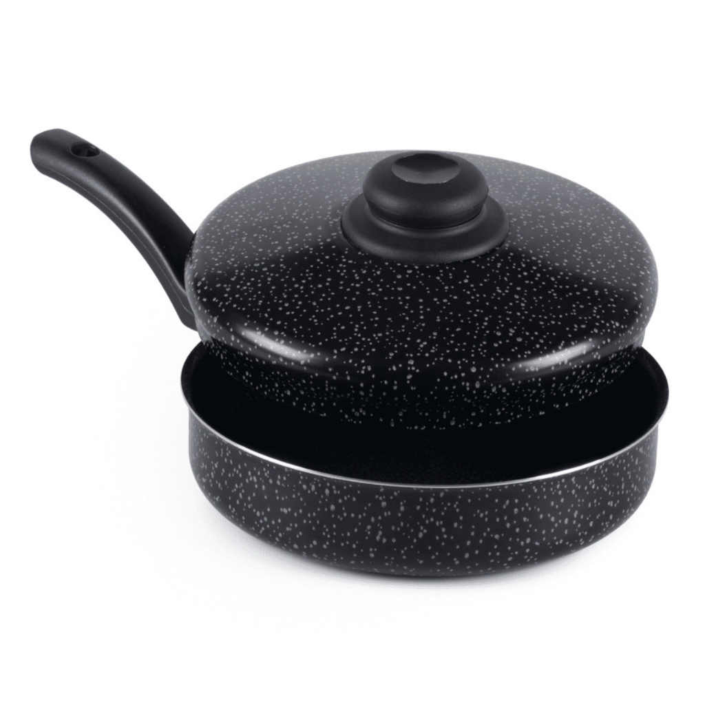 Frigideira Alta Antiaderente Com Tampa 18Cm Preto Nacional — Cozinha e Utensílios