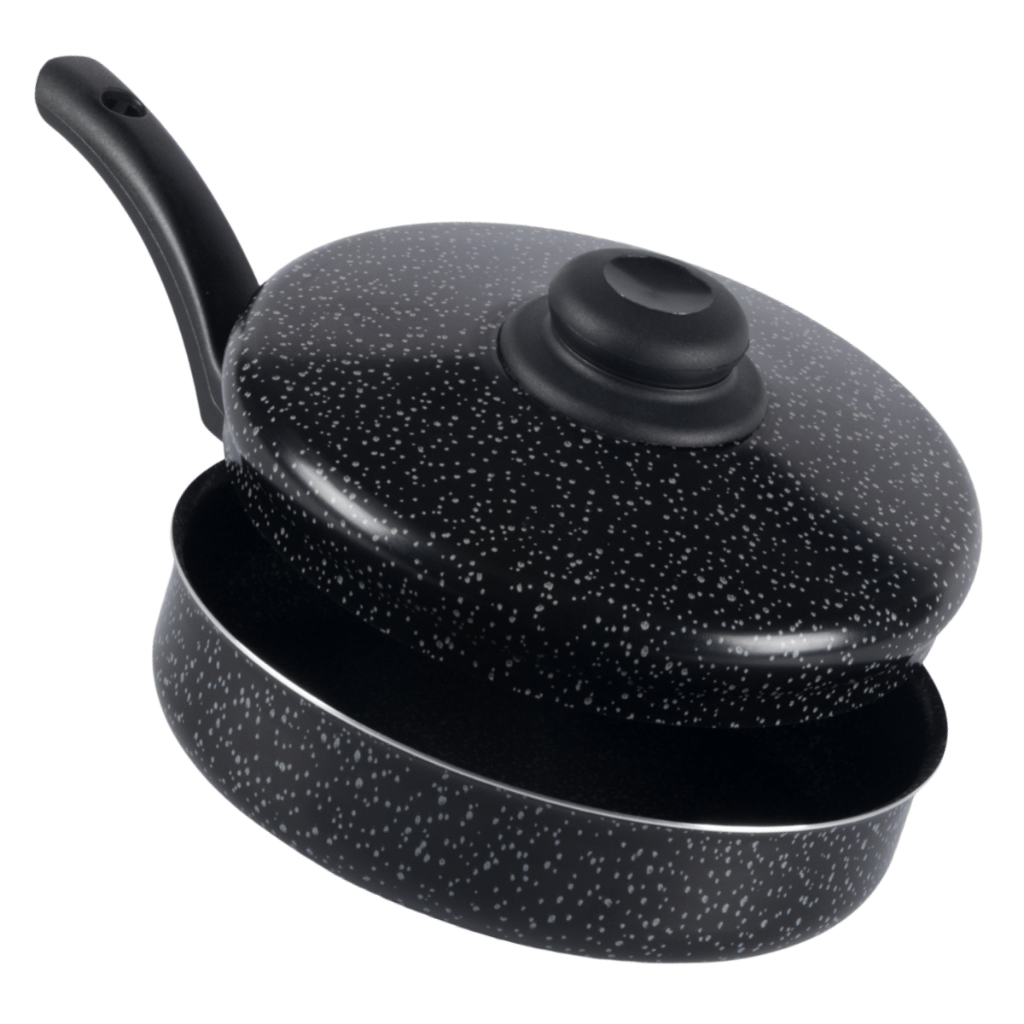 Frigideira Alta Antiaderente Com Tampa 22Cm Preto Nacional — Cozinha e Utensílios