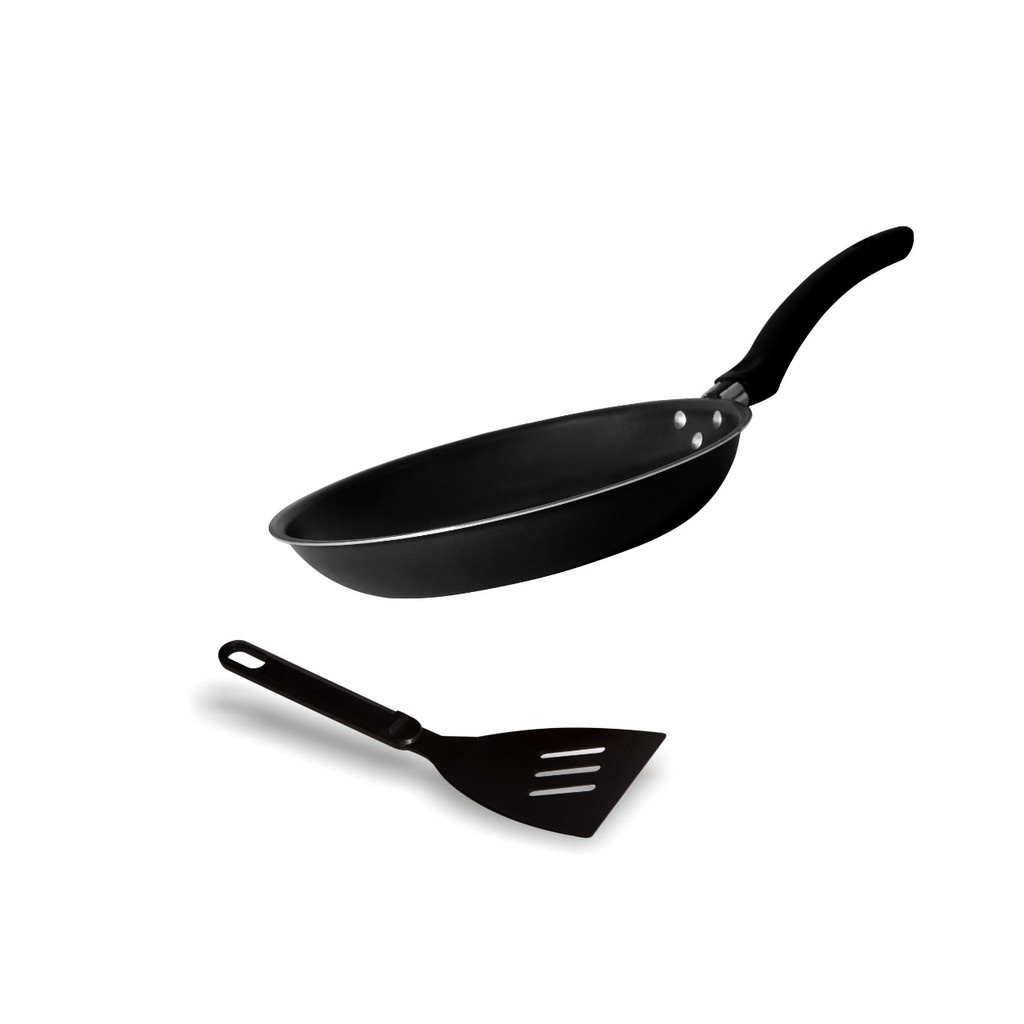 Frigideira Antiaderenmte 16 Cm Pequena Com Espátula Ovo Francesa — Cozinha e Utensílios