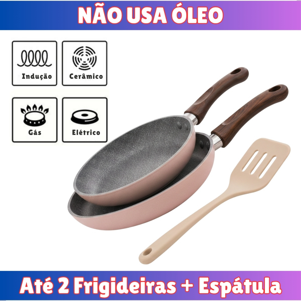 Frigideira Antiaderente Indução Cerâmica Premium Cooktop Todos Fogões