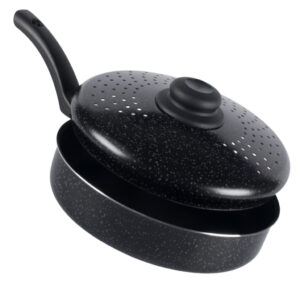 Frigideira Antiaderente Tampa De Fritura 18Cm Preto Nacional