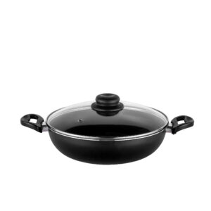 Frigideira Antiaderente Wok com Tampa de Vidro 26cm 28cm ou 30cm