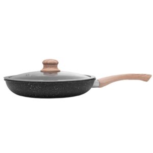 Frigideira de Indução com Tampa Vidro 24cm Granilite Preta — Cozinha e Utensílios