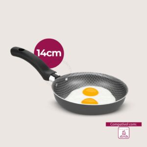 Frigideira de Ovo Alegrete Enjoy 14cm Antiaderente Cinza Grafite Para