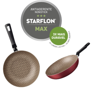 Frigideira funda antiaderente tramontina preta vermelha 24 cm — Cozinha e Utensílios
