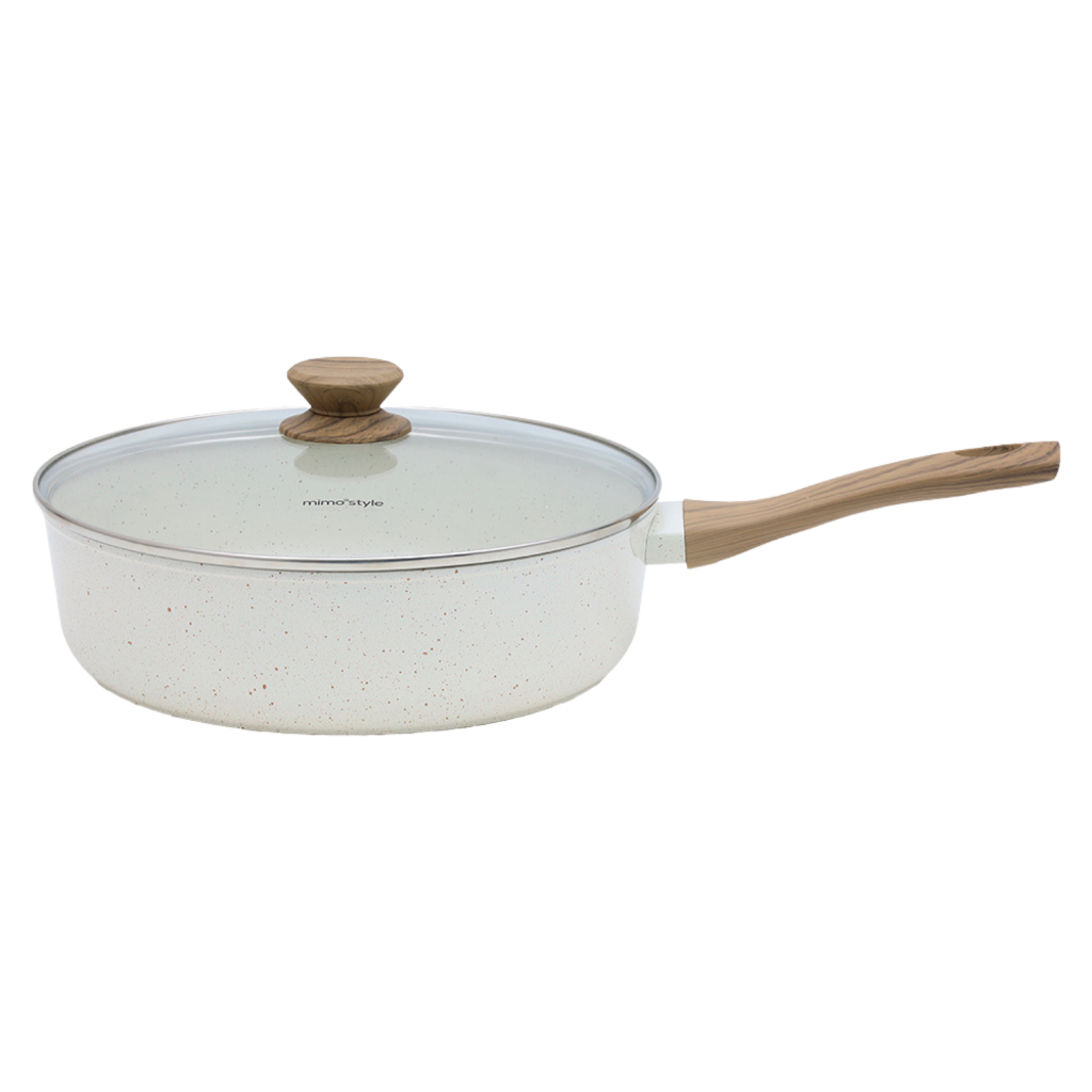 Frigideira Funda com Tampa Panela Wok 28cm Antiaderente Cerâmica