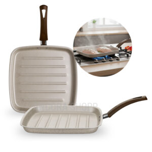Frigideira Grill Quadrado 26cm de Alumínio Bifeteira Antiaderente com
