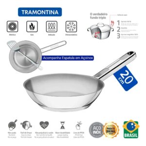 Frigideira Inox de Indução Tramontina Allegra 20cm Fundo Triplo com