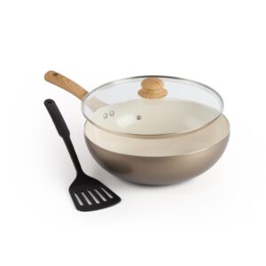 Frigideira Wok De Cerâmica Indução e Gás 28cm Mais Espátula