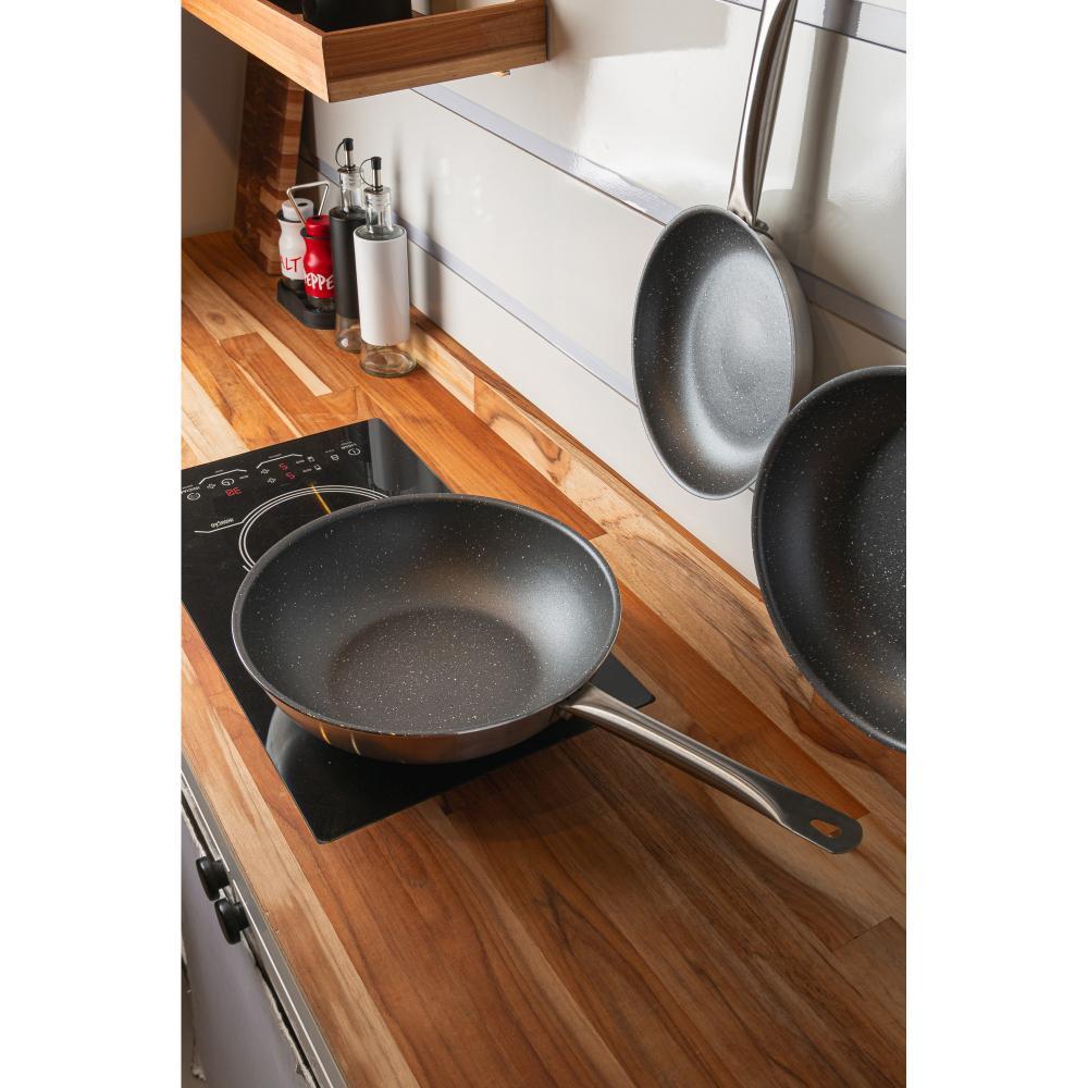 Frigideira Wok de Indução Prime Cook Wolff 28cm Cinza — Cozinha e Utensílios