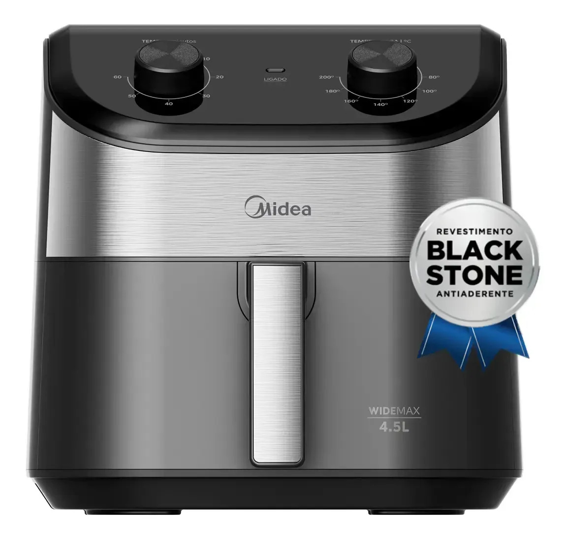 Fritadeira Air Fryer 4,5l Widemax Com Interior De Alumínio 1500w Midea — Eletroportáteis