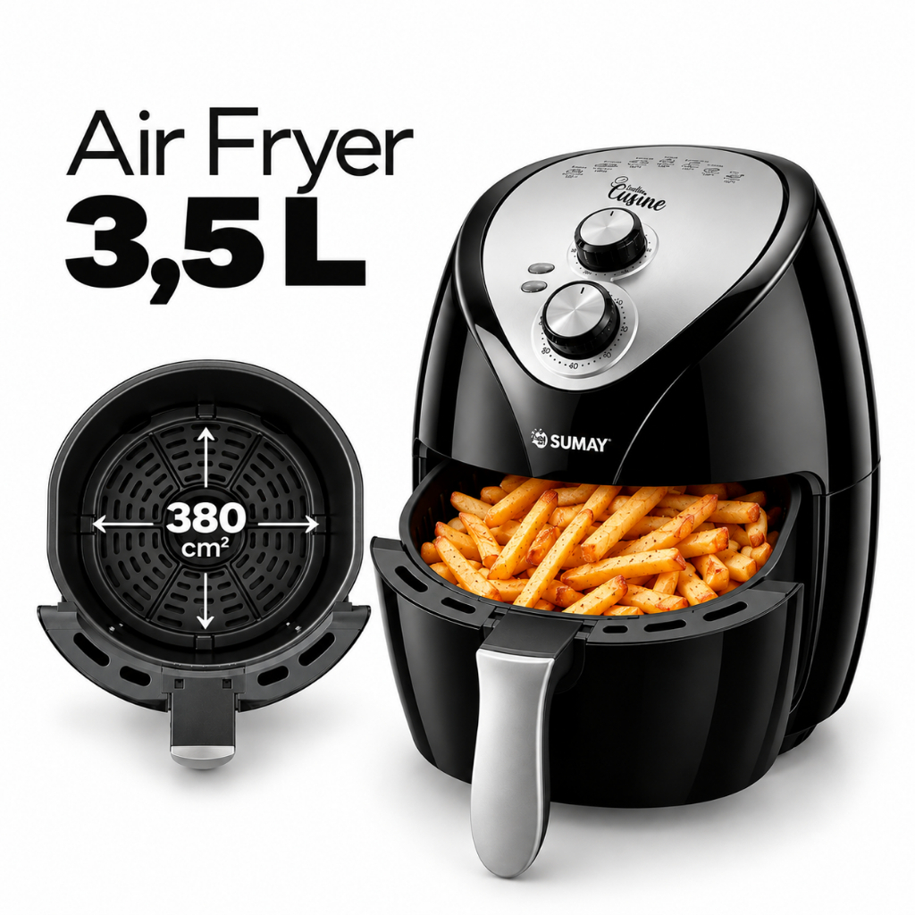 Fritadeira Elétrica Air Fryer 3,5L 3,5 Litros Frita Sem Óleo Elétrica — Eletroportáteis