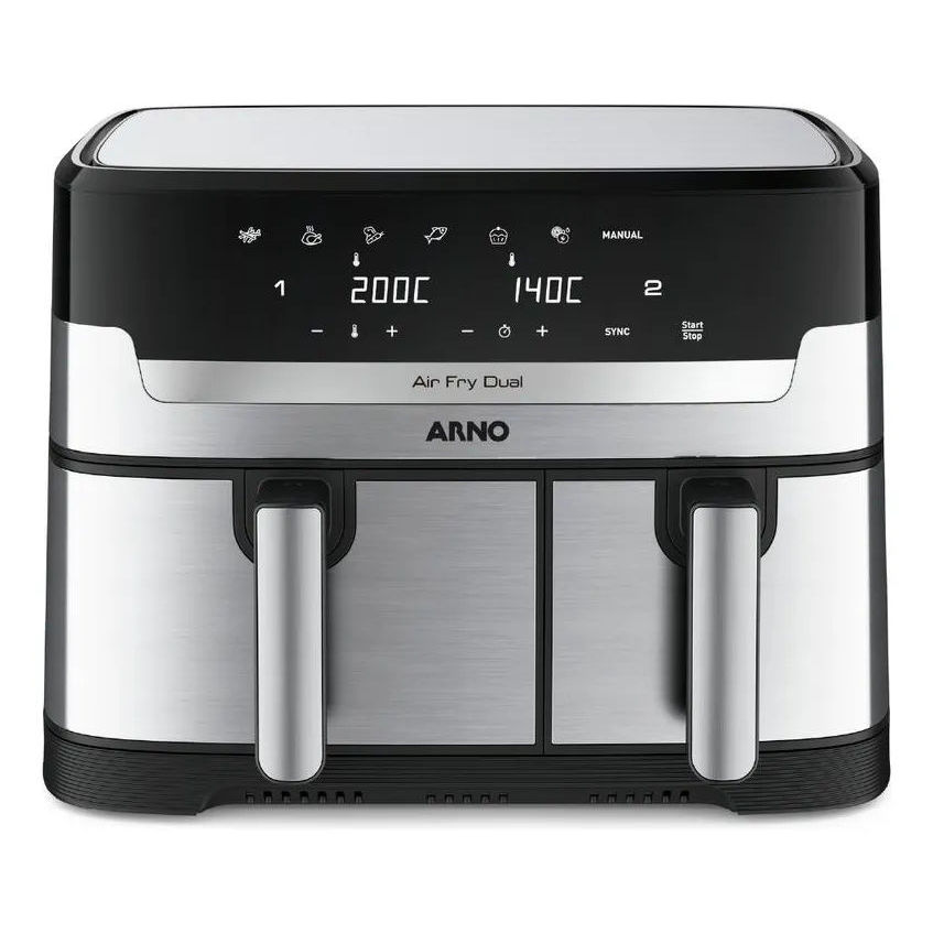 Fritadeira Elétrica Air Fryer Arno Dual 1800W 5,2 3,1L 127V Inox Afd2 — Eletroportáteis