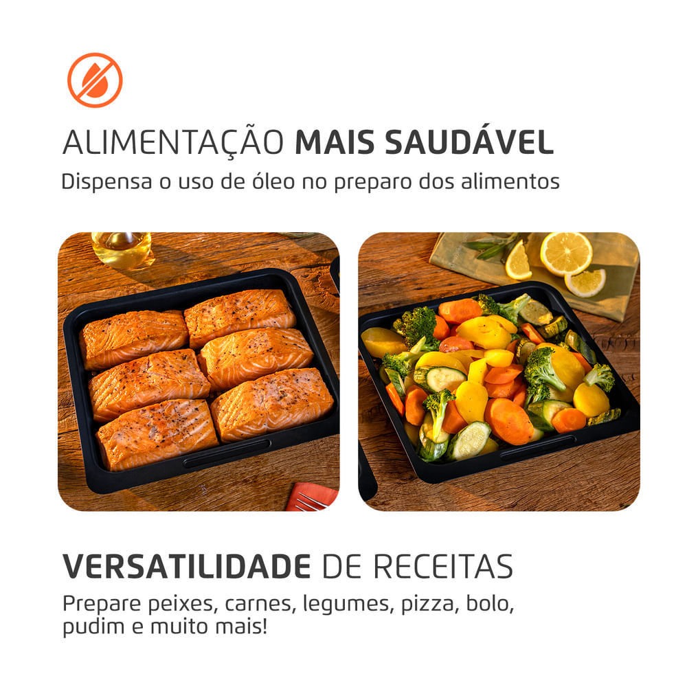 Fritadeira Elétrica Air Fryer Mondial Forno Oven 12L Preta Inox 220V — Cozinha e Utensílios
