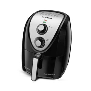 Fritadeira Elétrica Air Fryer Mondial Grand Family Inox 5L Preta 220V