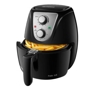 Fritadeira Elétrica Air Fryer Mondial Pratic 3,6L Inox Preta 110V